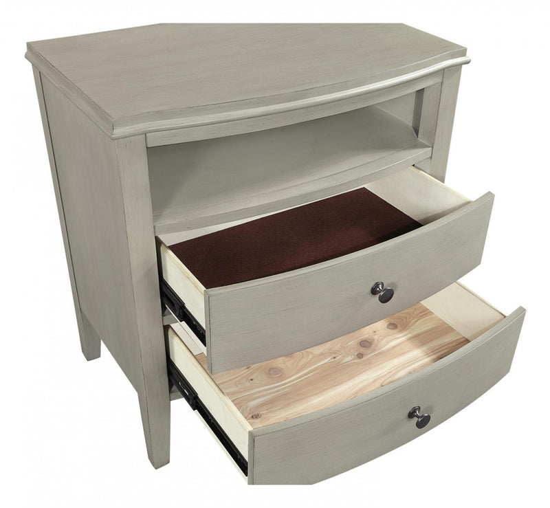 Aspenhome Furniture Charlotte 2 Drawer Nightstand in Shale - Furniture City (CA)l