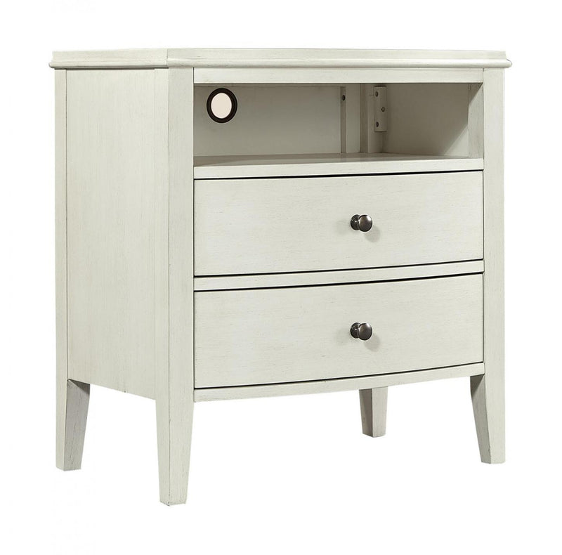 Aspenhome Furniture Charlotte 2 Drawer Nightstand in White - Furniture City (CA)l