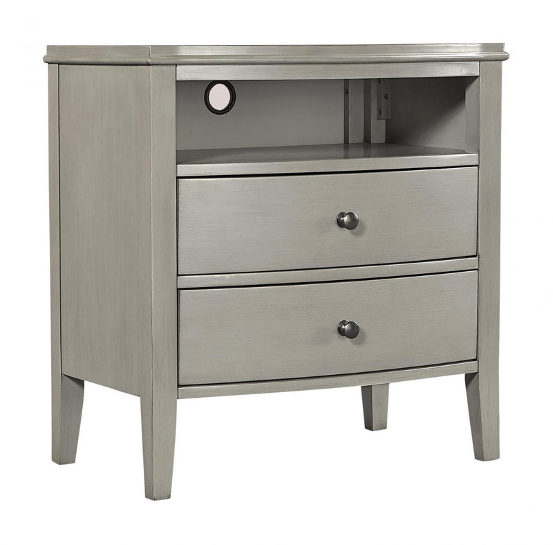 Aspenhome Furniture Charlotte 2 Drawer Nightstand in Shale - Furniture City (CA)l