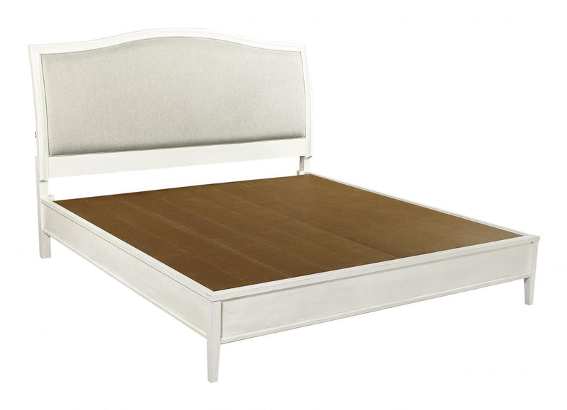 Aspenhome Furniture Charlotte California King Upholstered Sleigh Bed in White - Furniture City (CA)l