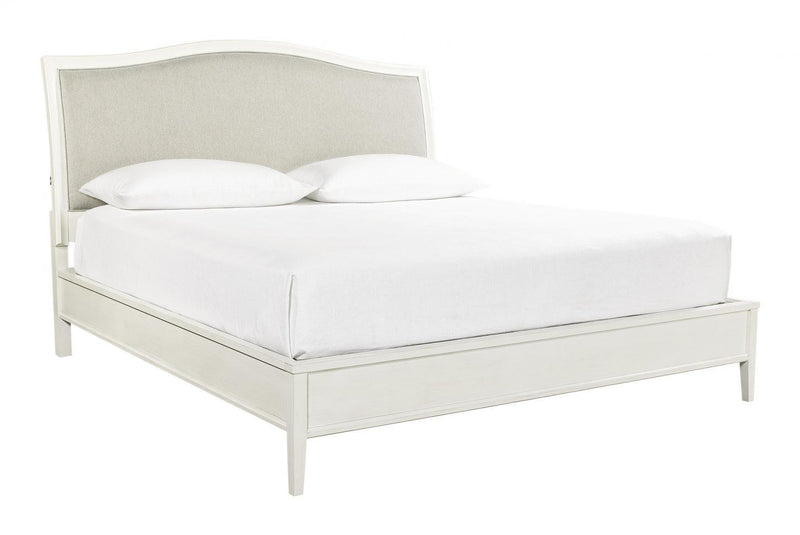 Aspenhome Furniture Charlotte California King Upholstered Sleigh Bed in White - Furniture City (CA)l