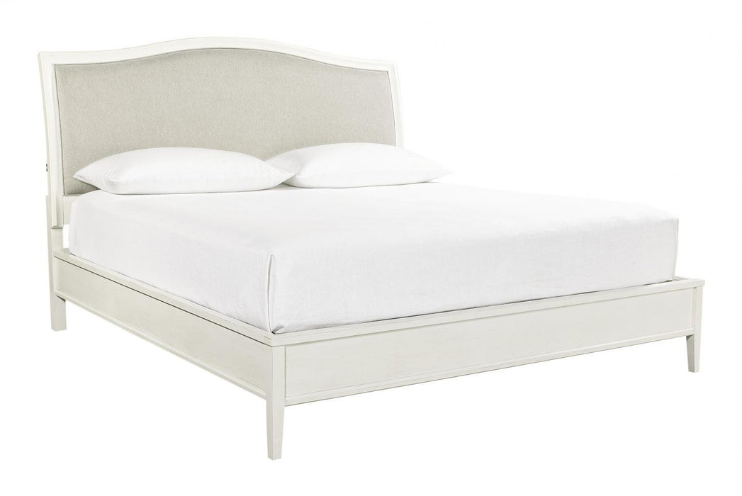 Aspenhome Furniture Charlotte California King Upholstered Sleigh Bed in White image