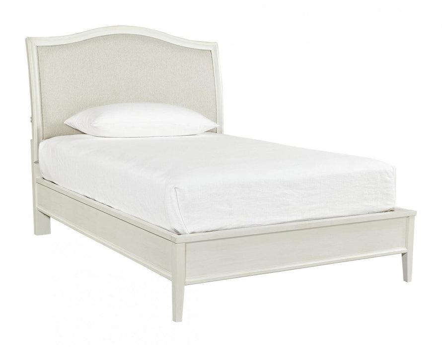 Aspenhome Furniture Charlotte Queen Upholstered Sleigh Bed in White