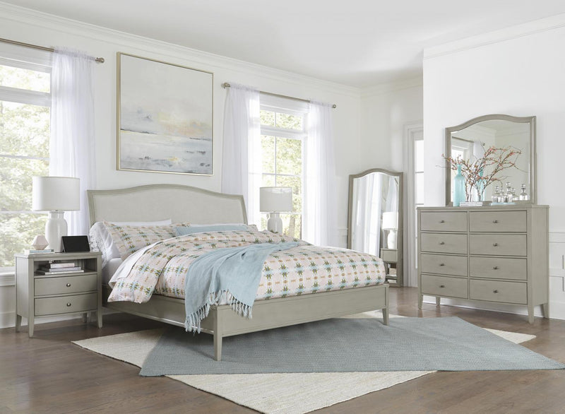 Aspenhome Furniture Charlotte Queen Upholstered Sleigh Bed in Shale - Furniture City (CA)l