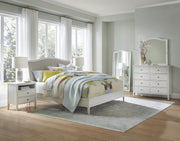 Aspenhome Furniture Charlotte Queen Upholstered Sleigh Bed in White - Furniture City (CA)l