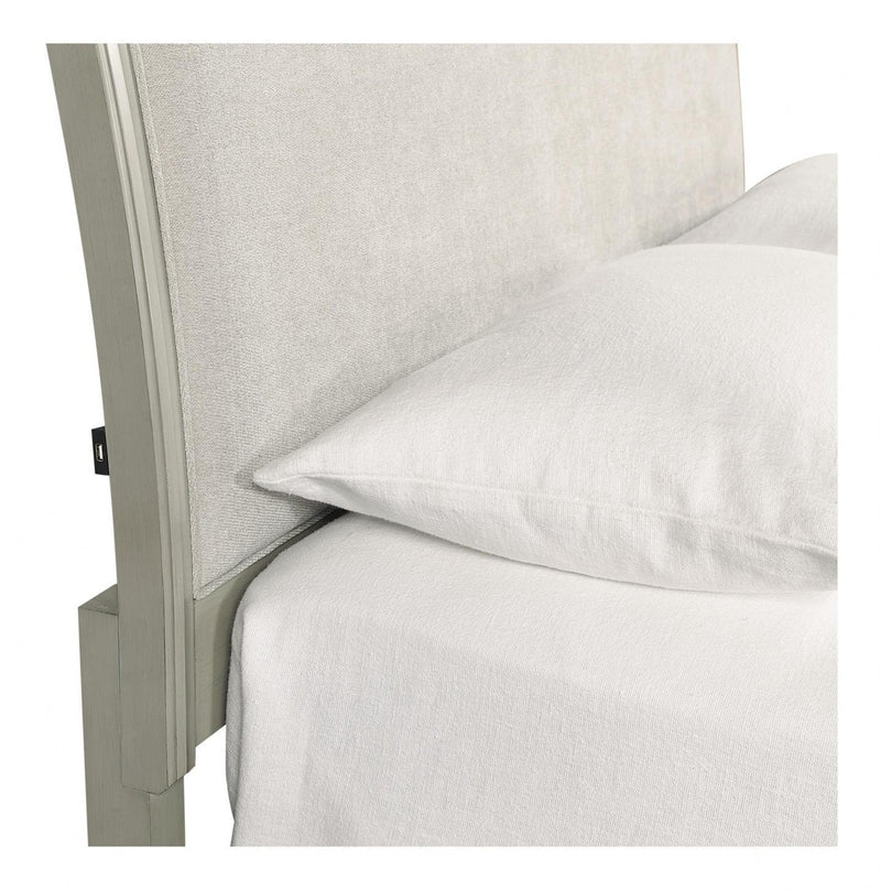 Aspenhome Furniture Charlotte King Upholstered Sleigh Bed in Shale - Furniture City (CA)l