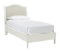 Aspenhome Furniture Charlotte Twin Upholstered Sleigh Bed in White image