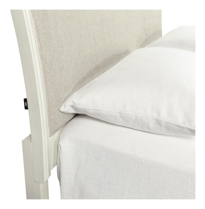 Aspenhome Furniture Charlotte Twin Upholstered Sleigh Bed in White