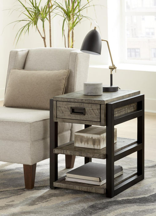 Aspenhome Furniture Grayson Chairside Table in Cinder Grey