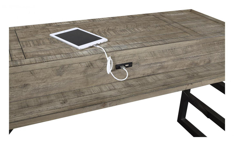 Aspenhome Furniture Grayson Liv360 Sofa/Writing Table in Cinder Grey - Furniture City (CA)l