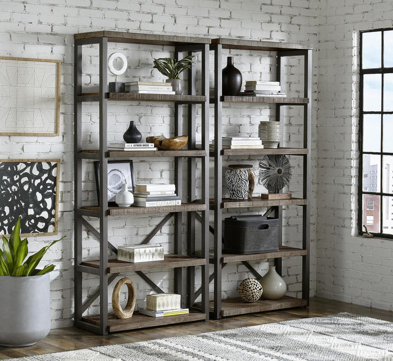 Aspenhome Furniture Grayson Open Display Case in Cinder Grey - Furniture City (CA)l