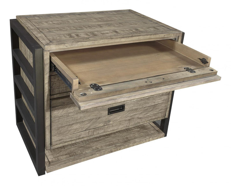 Aspenhome Furniture Grayson Workstation/Combo File in Cinder Grey - Furniture City (CA)l