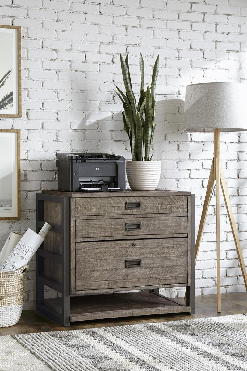 Aspenhome Furniture Grayson Workstation/Combo File in Cinder Grey - Furniture City (CA)l