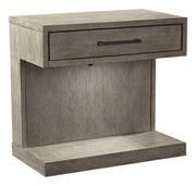 Aspenhome Furniture Platinum 1 Drawer Nightstand in Grey - Furniture City (CA)l