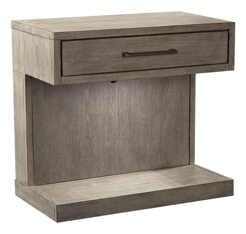 Aspenhome Furniture Platinum 1 Drawer Nightstand in Grey - Furniture City (CA)l