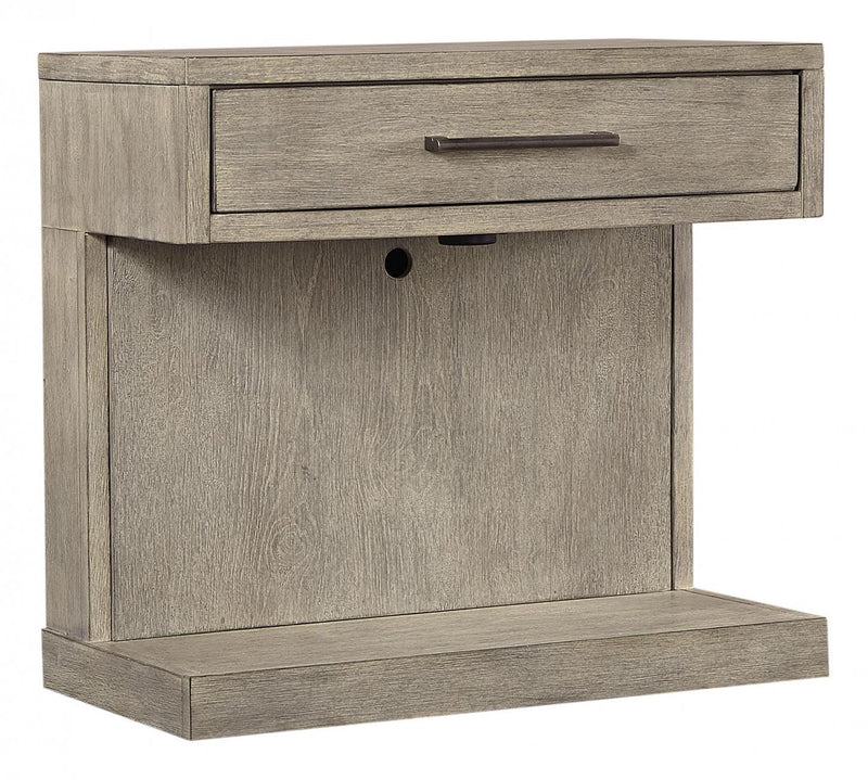 Aspenhome Furniture Platinum 1 Drawer Nightstand in Grey - Furniture City (CA)l