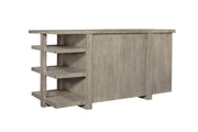 Aspenhome Furniture Platinum 60" Desk with Open Shelves in Gray Linen - Furniture City (CA)l