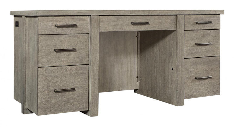 Aspenhome Furniture Platinum 66" Executive Desk in Gray Linen - Furniture City (CA)l