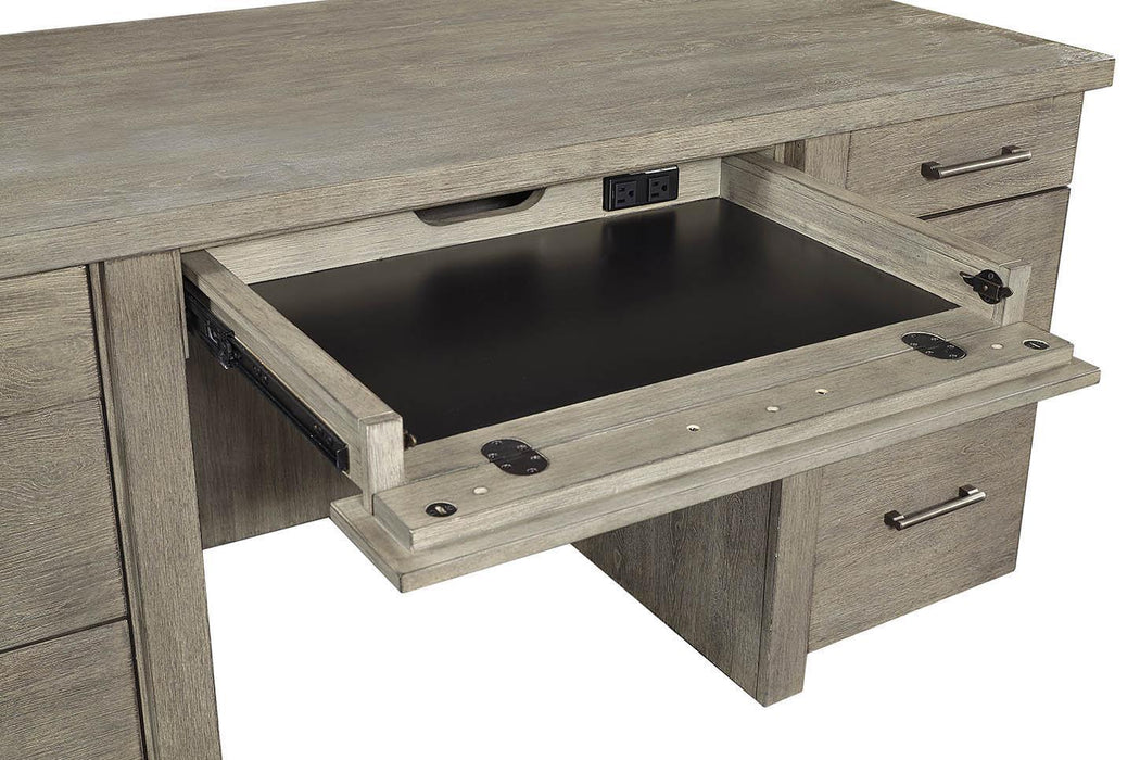 Aspenhome Furniture Platinum 66" Executive Desk in Gray Linen