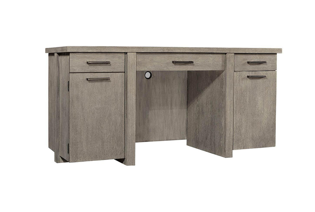 Aspenhome Furniture Platinum Credenza and Hutch in Gray Linen I251-316-317