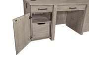 Aspenhome Furniture Platinum Credenza and Hutch in Gray Linen I251-316-317 - Furniture City (CA)l