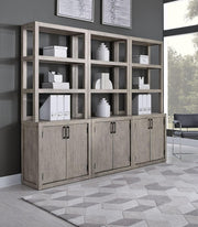 Aspenhome Furniture Platinum Door Bookcase in Gray Linen - Furniture City (CA)l