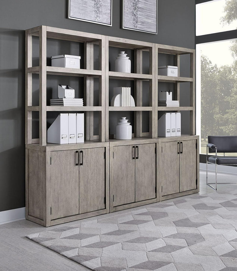 Aspenhome Furniture Platinum Door Bookcase in Gray Linen - Furniture City (CA)l