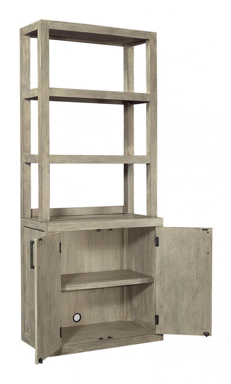 Aspenhome Furniture Platinum Door Bookcase in Gray Linen - Furniture City (CA)l