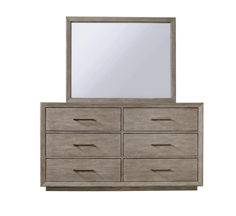 Aspenhome Furniture Platinum Landscape Mirror in Grey
