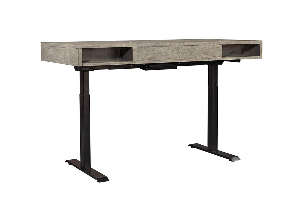 Aspenhome Furniture Platinum Lift Top Desk and Base in Gray Linen