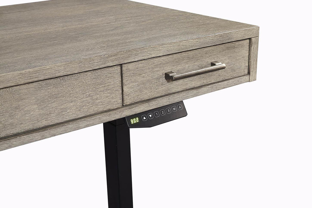 Aspenhome Furniture Platinum Lift Top Desk and Base in Gray Linen