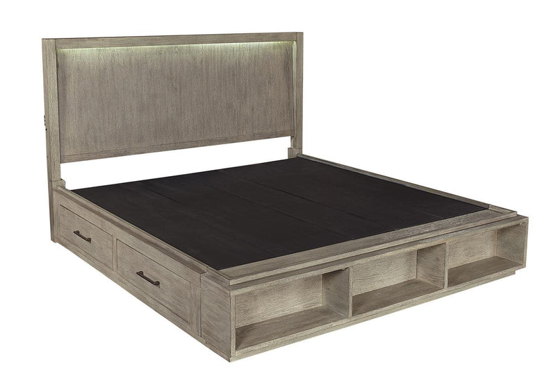Aspenhome Furniture Platinum Queen Bookcase Bed in Grey - Furniture City (CA)l