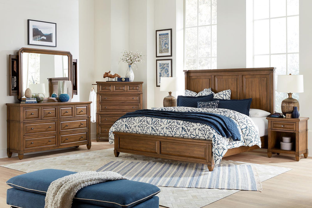 Aspenhome Furniture Thornton California King Panel Bed in Sienna