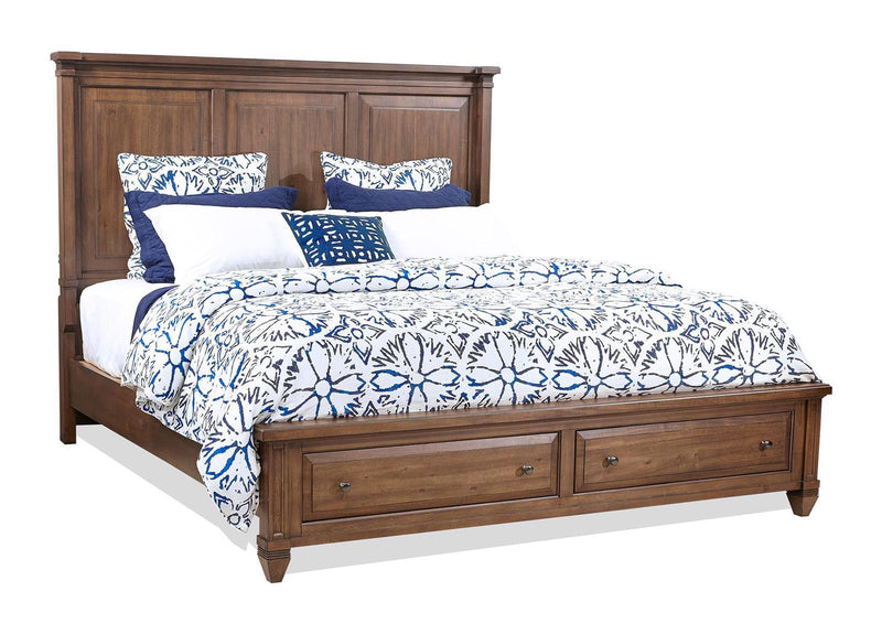 Aspenhome Furniture Thornton Queen Panel Storage Bed in Sienna - Furniture City (CA)l