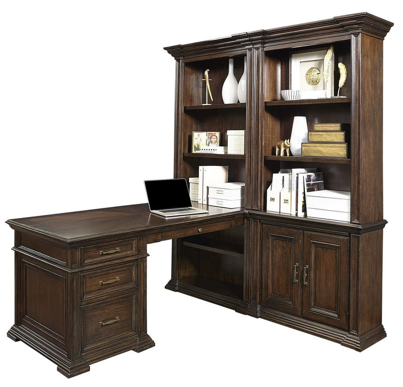 Aspenhome Grand Classic Peninsula Desk in Tobacco - Furniture City (CA)l