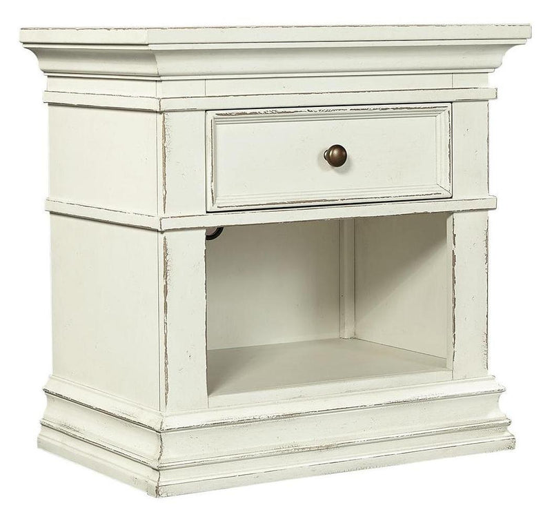 Aspenhome Granville 1 Drawer Nightstand in Vintage White - Furniture City (CA)l