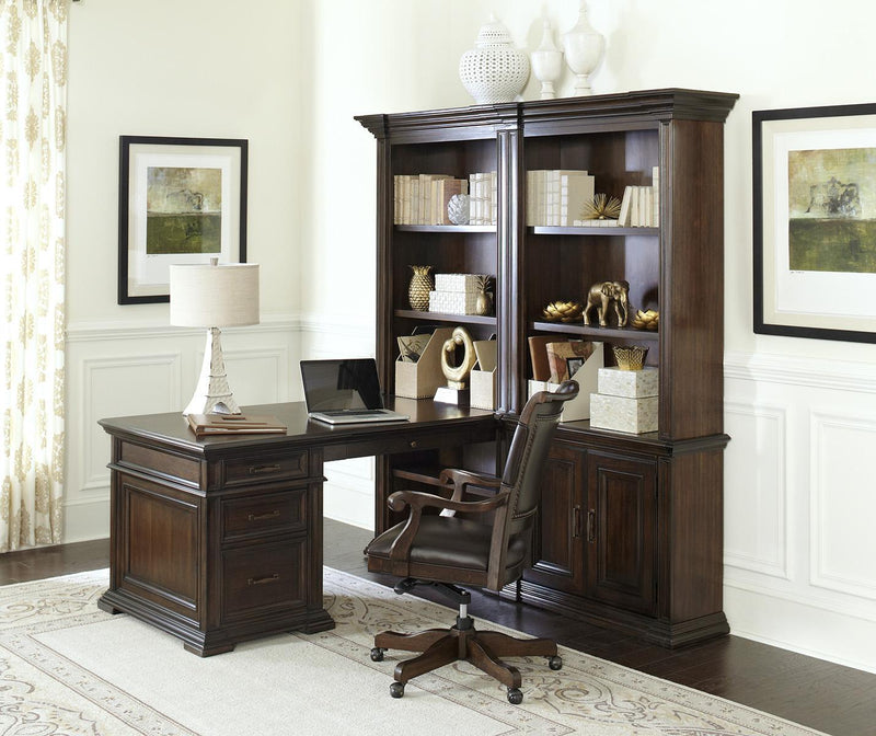 Aspenhome Grand Classic Peninsula Desk in Tobacco - Furniture City (CA)l