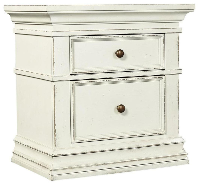 Aspenhome Granville 2 Drawer Nightstand in Vintage White - Furniture City (CA)l