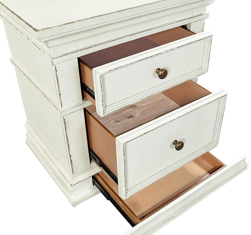 Aspenhome Granville 2 Drawer Nightstand in Vintage White - Furniture City (CA)l