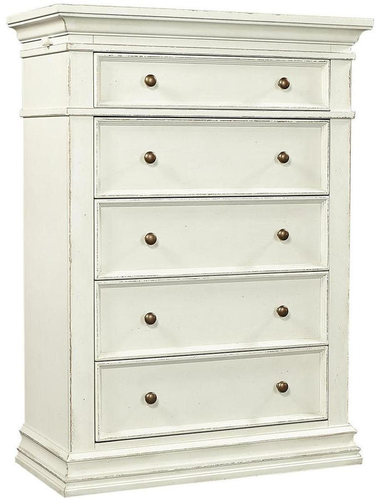 Aspenhome Granville 5 Drawer Chest in Vintage White image
