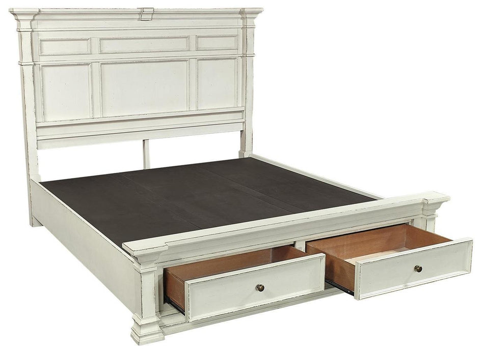 Aspenhome Granville King Storage Bed in Vintage White