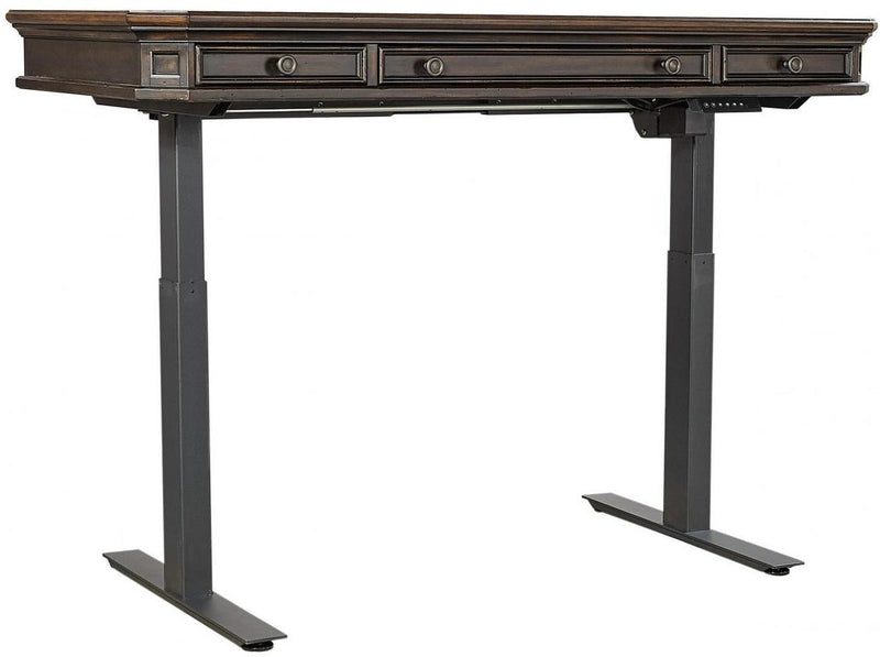 Aspenhome Hampton 62" Lift Desk Top and Base in Black Cherry - Furniture City (CA)l