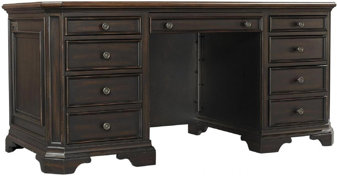 Aspenhome Hampton 66" Executive Desk in Black Cherry