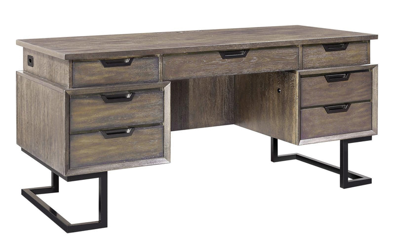 Aspenhome Harper Point 66" Executive Desk in Fossil - Furniture City (CA)l