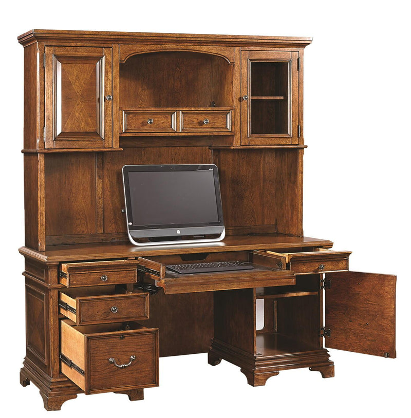 Aspenhome Hawthorne 66" Credenza and Hutch in Brown Cherry - Furniture City (CA)l