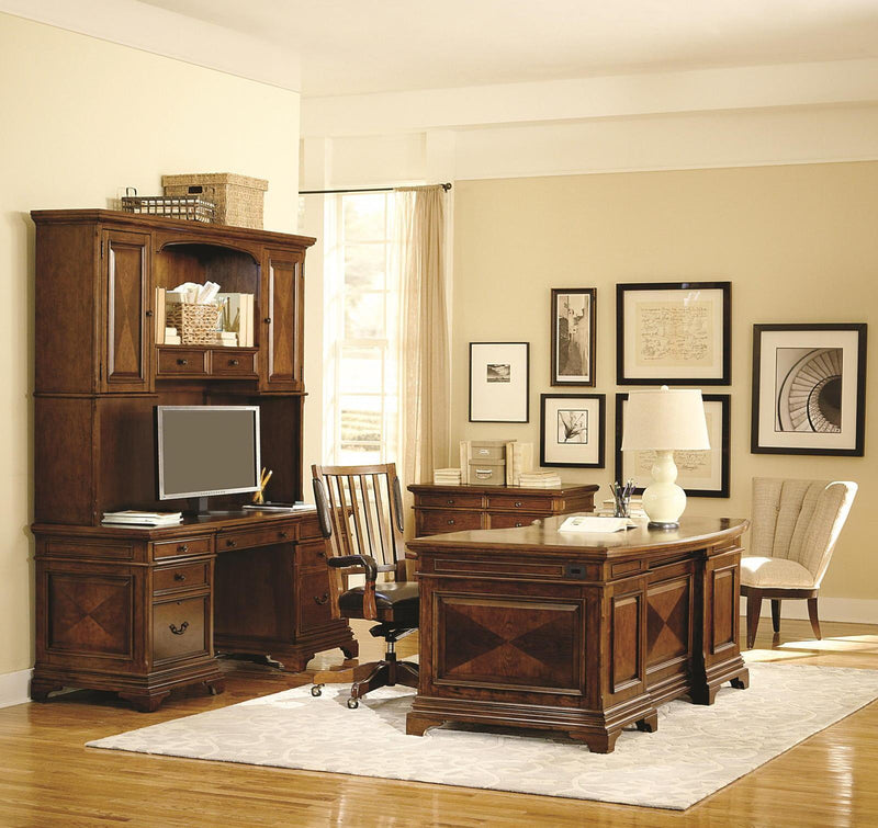 Aspenhome Hawthorne 66" Credenza and Hutch in Brown Cherry - Furniture City (CA)l