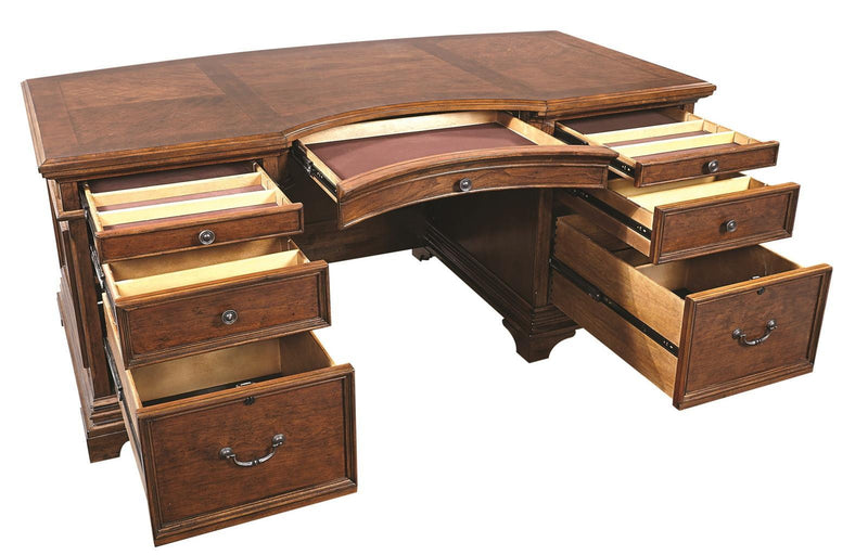 Aspenhome Hawthorne 66" Junior Executive Desk in Brown Cherry - Furniture City (CA)l