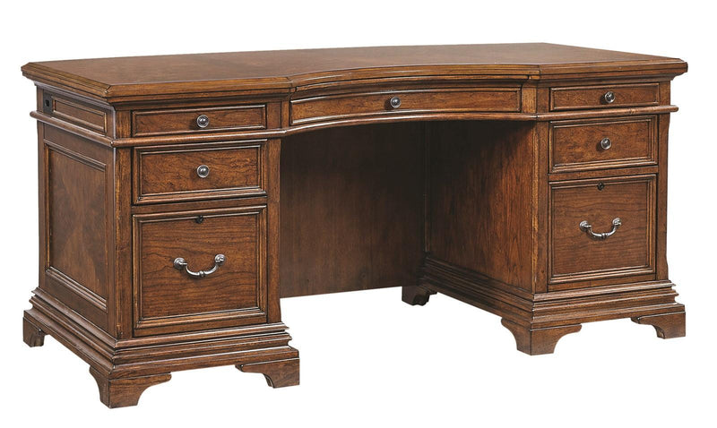 Aspenhome Hawthorne 66" Junior Executive Desk in Brown Cherry - Furniture City (CA)l