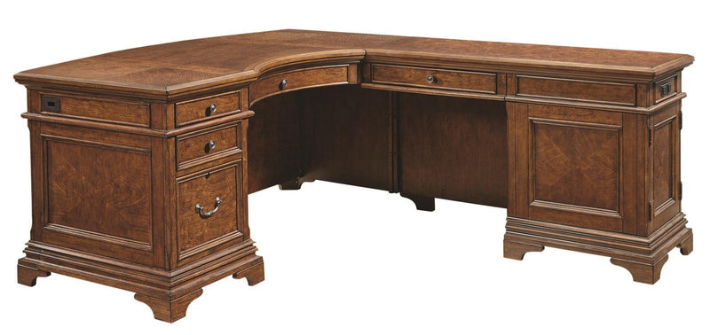 Aspenhome Hawthorne Desk and Reversible Return in Brown Cherry - Furniture City (CA)l