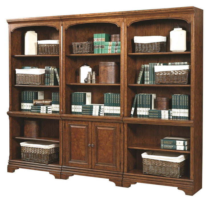 Aspenhome Hawthorne Open Bookcase in Brown Cherry